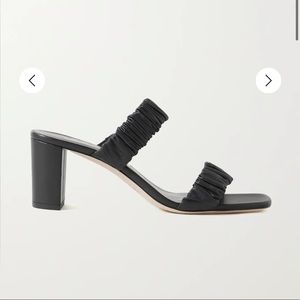 STAUD Frankie ruched leather mules